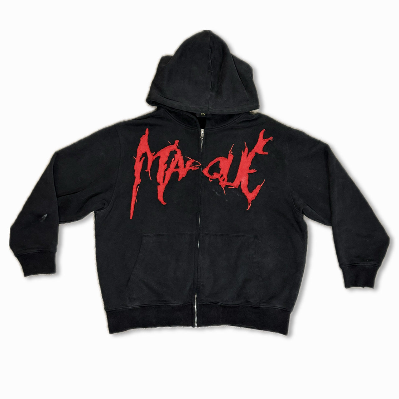 Marque Oblique Zip up Faded Black